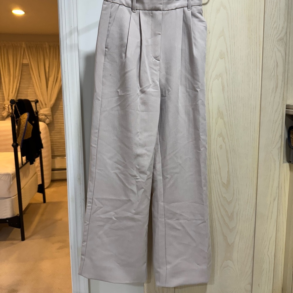 Abercrombie & Fitch Cream Wide-Leg Trousers